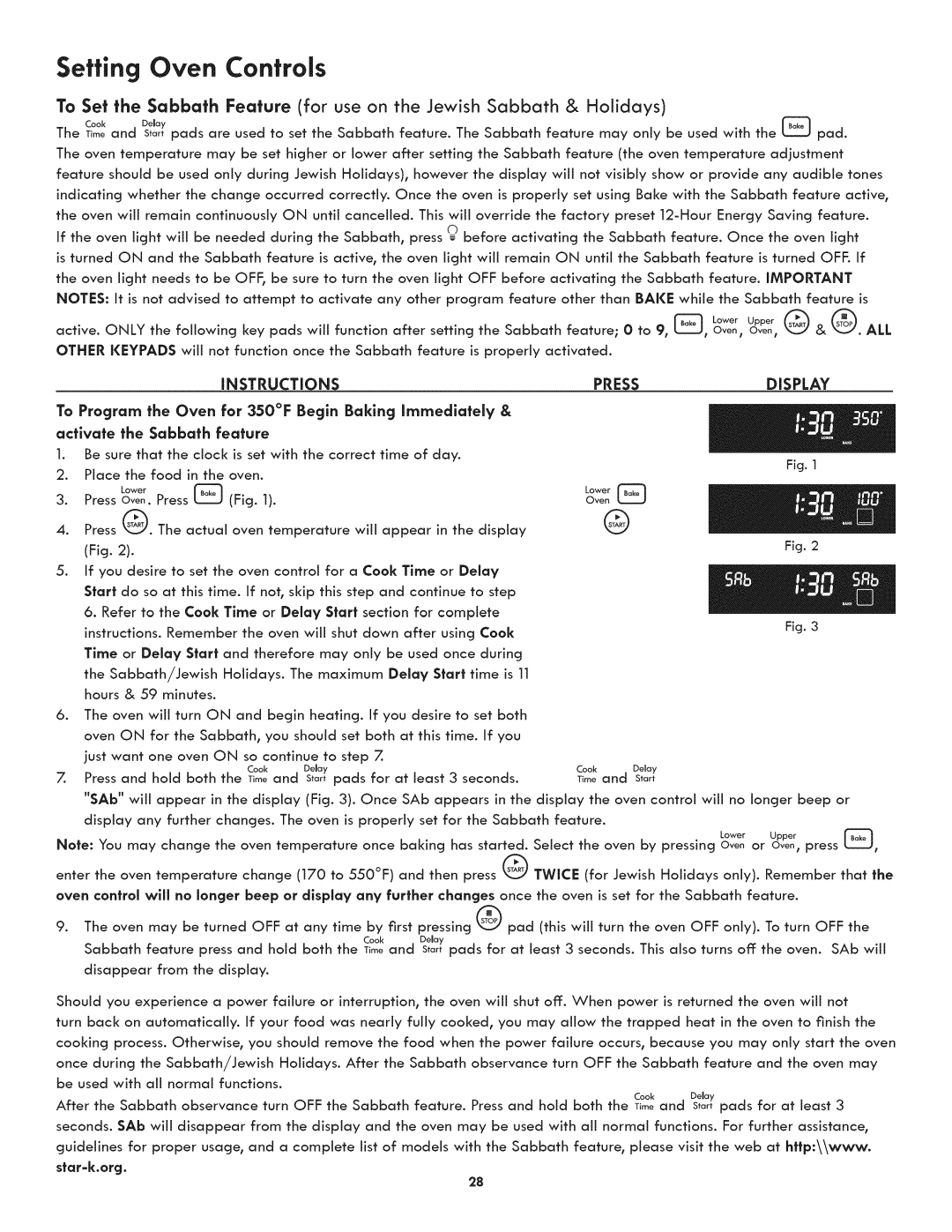 Kenmore 790.7892, 790.7890 manual To Set the Sabbath, Cook 