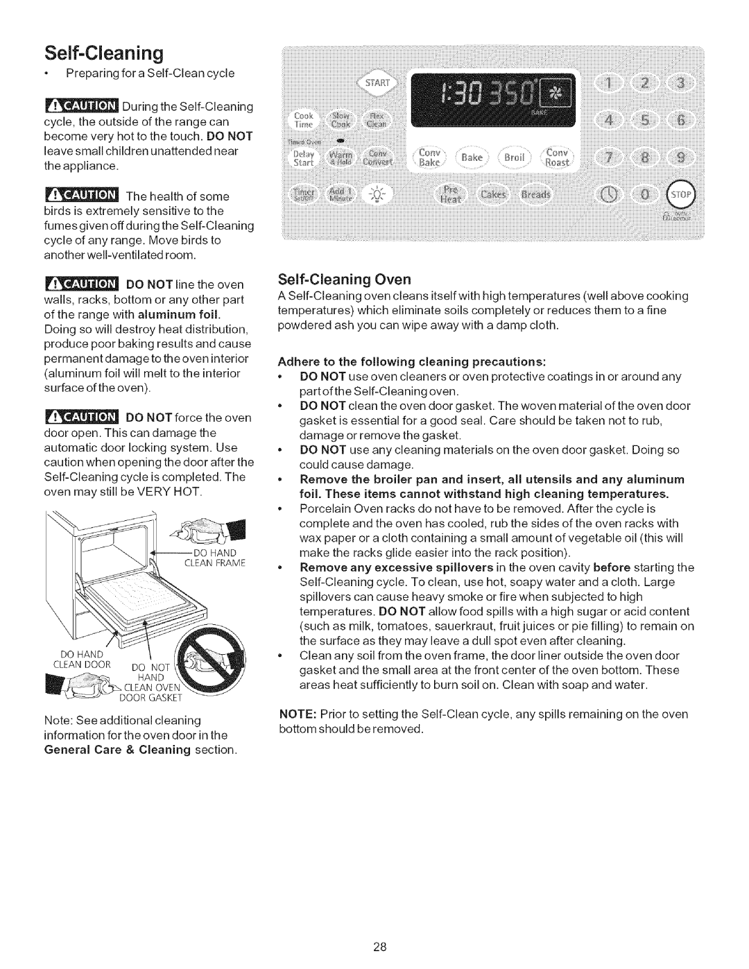 Kenmore 790.7943 manual Self=Cleaning Oven 