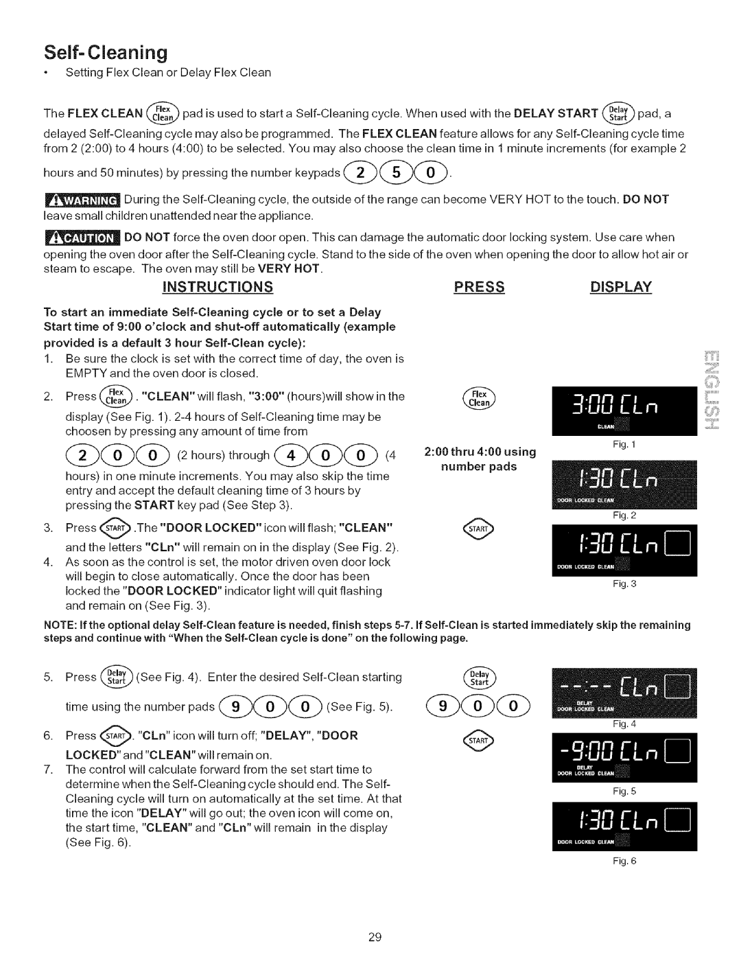 Kenmore 790.7943 manual Self-Cleaning, Instructions 