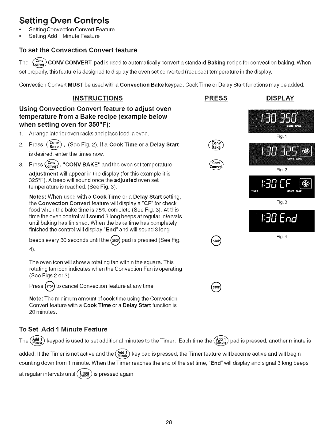 Kenmore 790.7944, 790.7942 manual To set the Convection Convert feature 