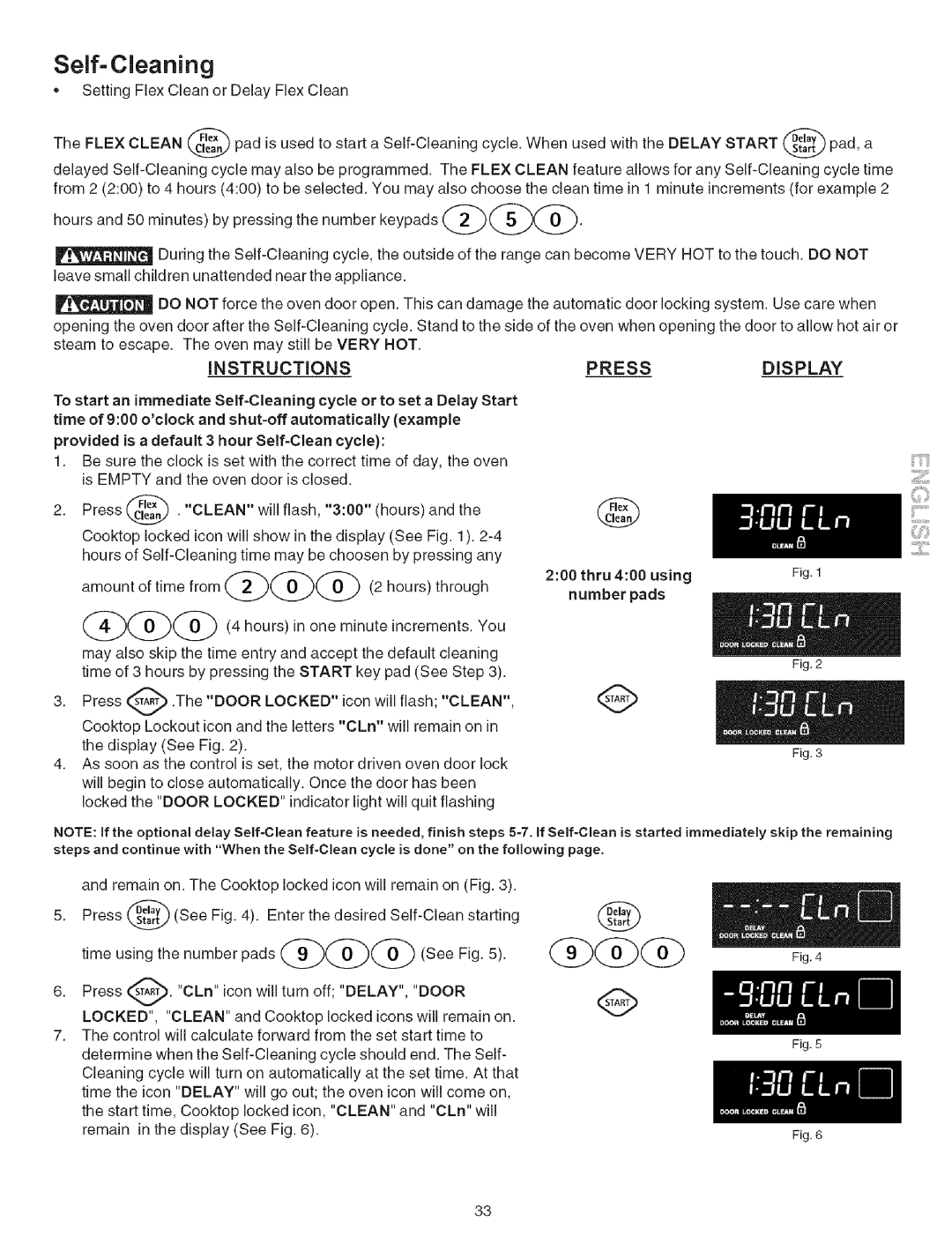 Kenmore 790.7942, 790.7944 manual Provided is a default 3 hour Self-Clean cycle, Number pads 