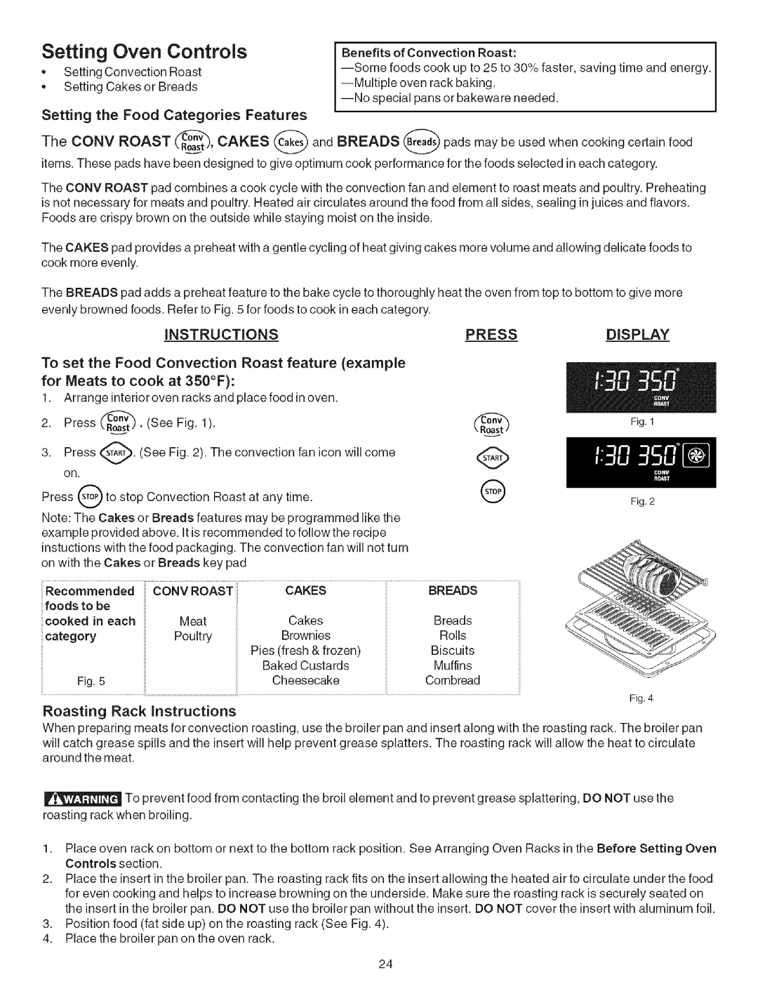 Kenmore 790.7946 manual Setting the Food Categories Features, Each 