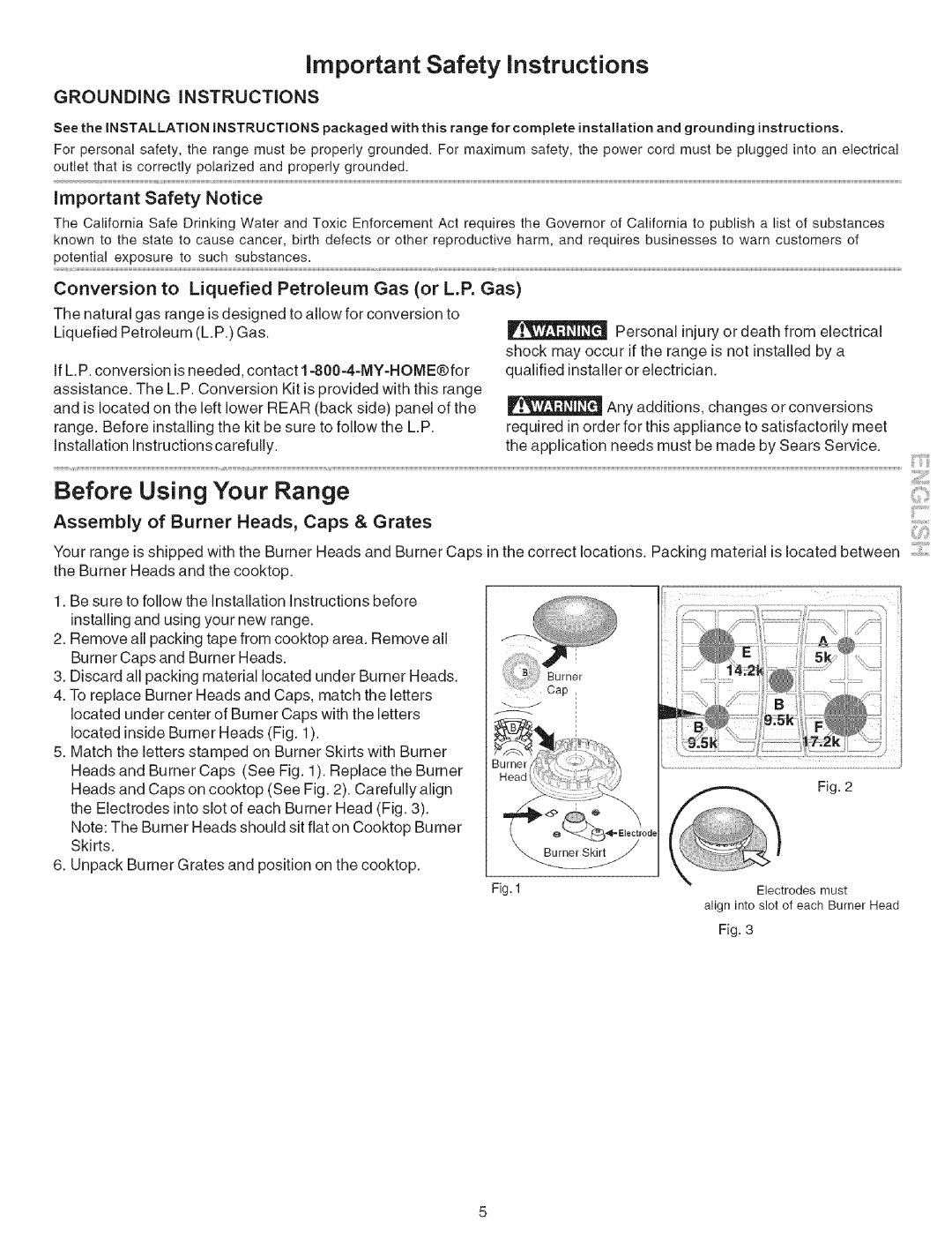 Kenmore 790.7946 manual Before Using Your Range, Important Safety Notice, Conversion to Liquefied Petroleum Gas or L.P. Gas 