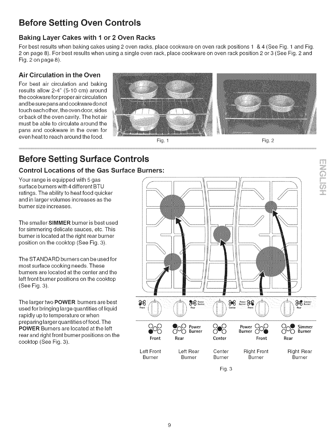 Kenmore 790.7946 manual Before Setting Oven Controls, Before Setting Surface Controls 