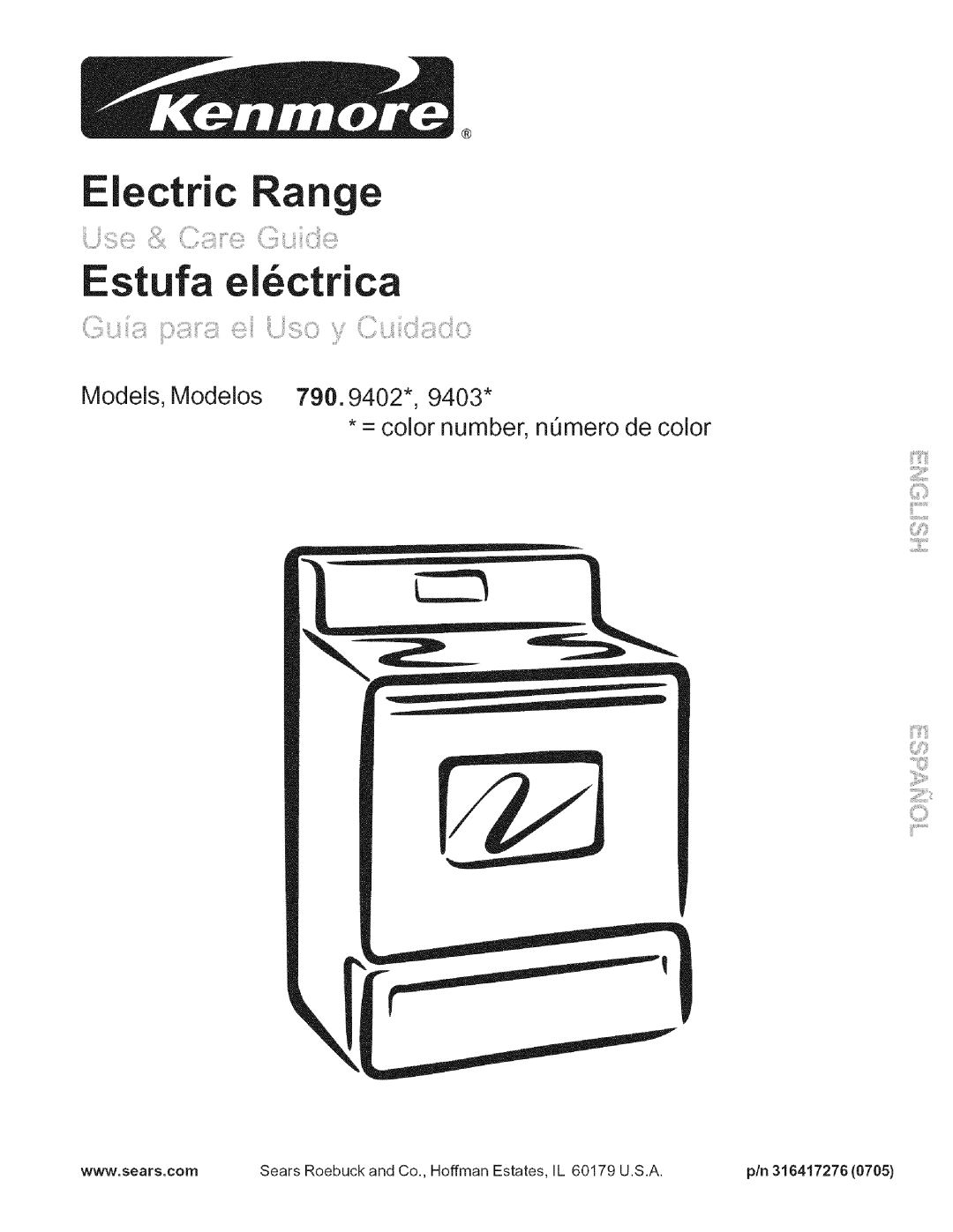 Kenmore 790.9403, 790.9402 manual Estufa eictrica 