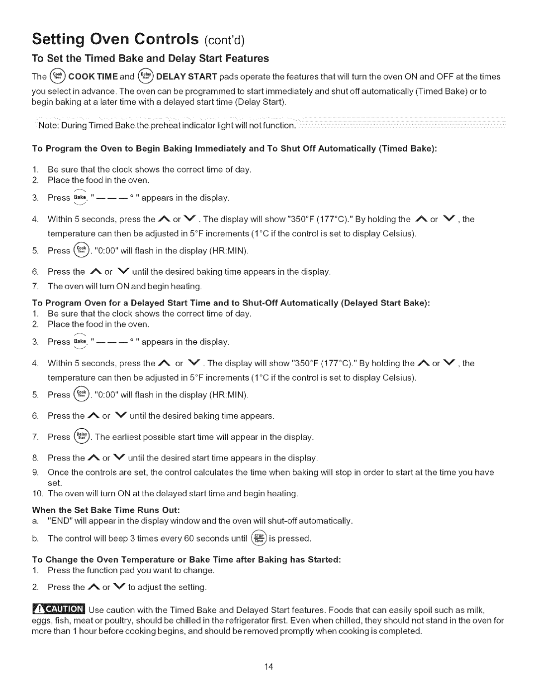 Kenmore 790.9402, 790.9403 manual To Set the Timed Bake and Delay Start Features 