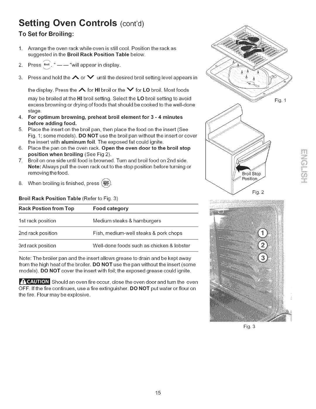 Kenmore 790.9403, 790.9402 manual To Set for Broiling 