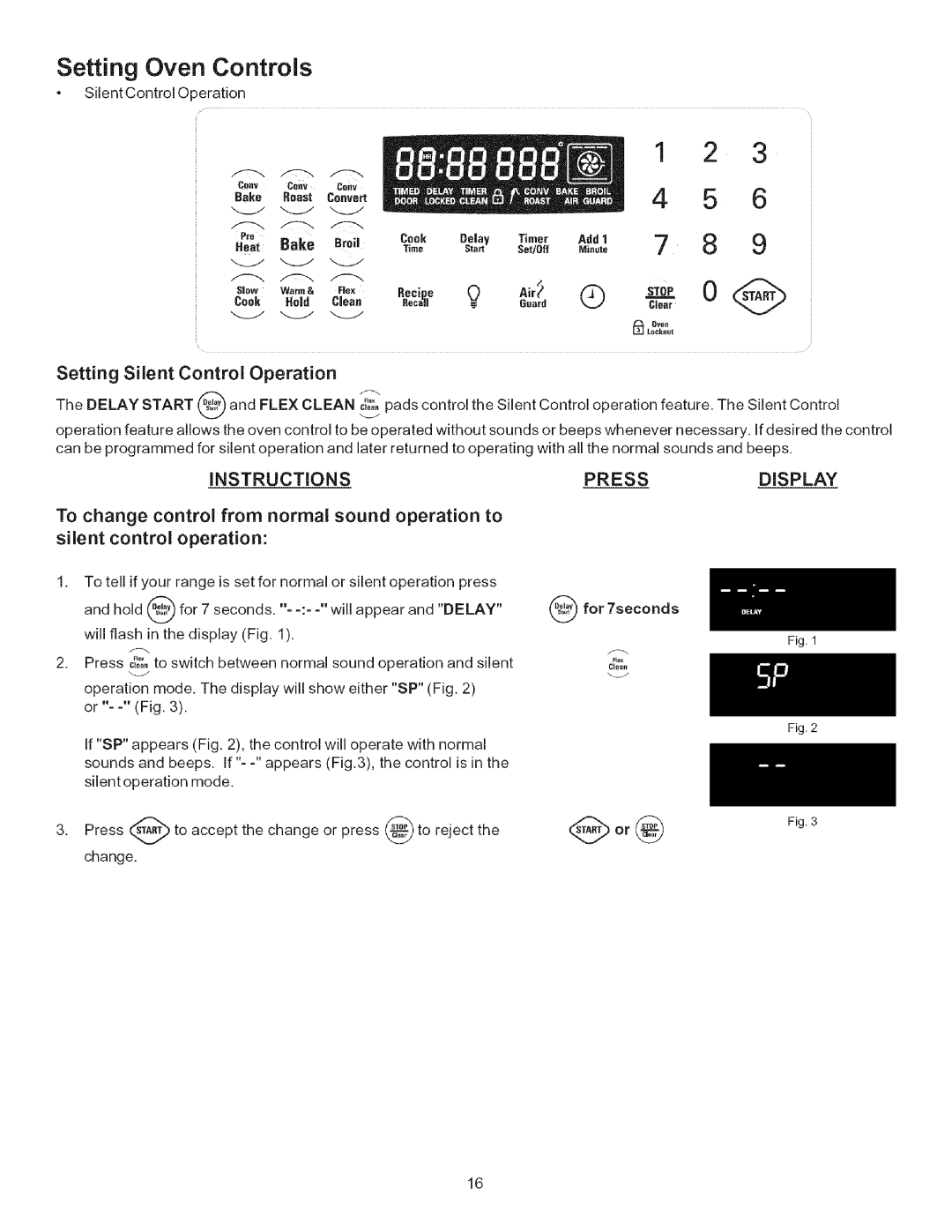 Kenmore 790.9446 manual ST0.z0, Setting Silent Control Operation, Flex Clean c....opads. control 