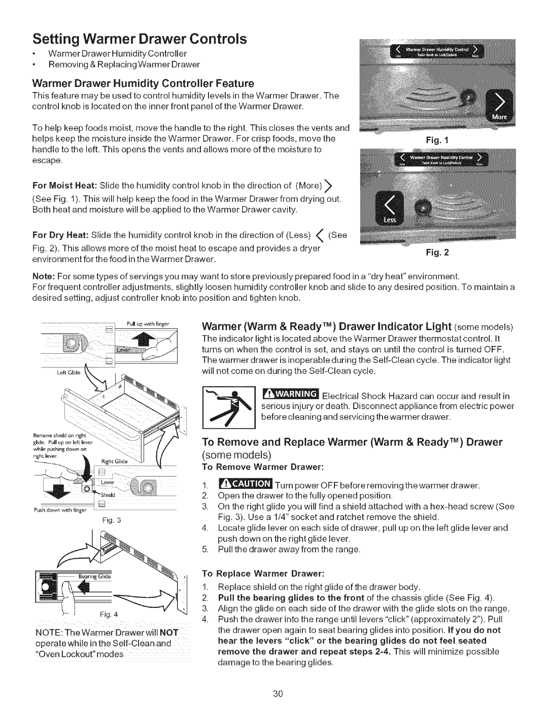 Kenmore 790.9446 manual Warmer Warm & Ready TM Drawer Indicator Light some models 