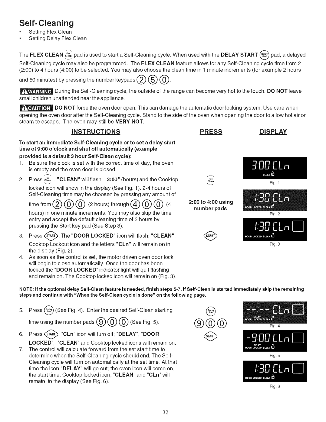 Kenmore 790.9446 manual Self-Cleaning, Locked 