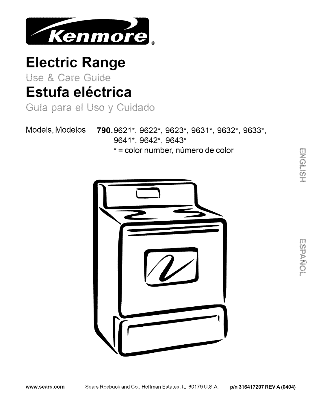 Kenmore 790.9622, 790.9631, 790.9621, 790.9623, 790.9641, 790.9642, 790.9633, 790.9632 manual Electric Range Estufa elctrica 