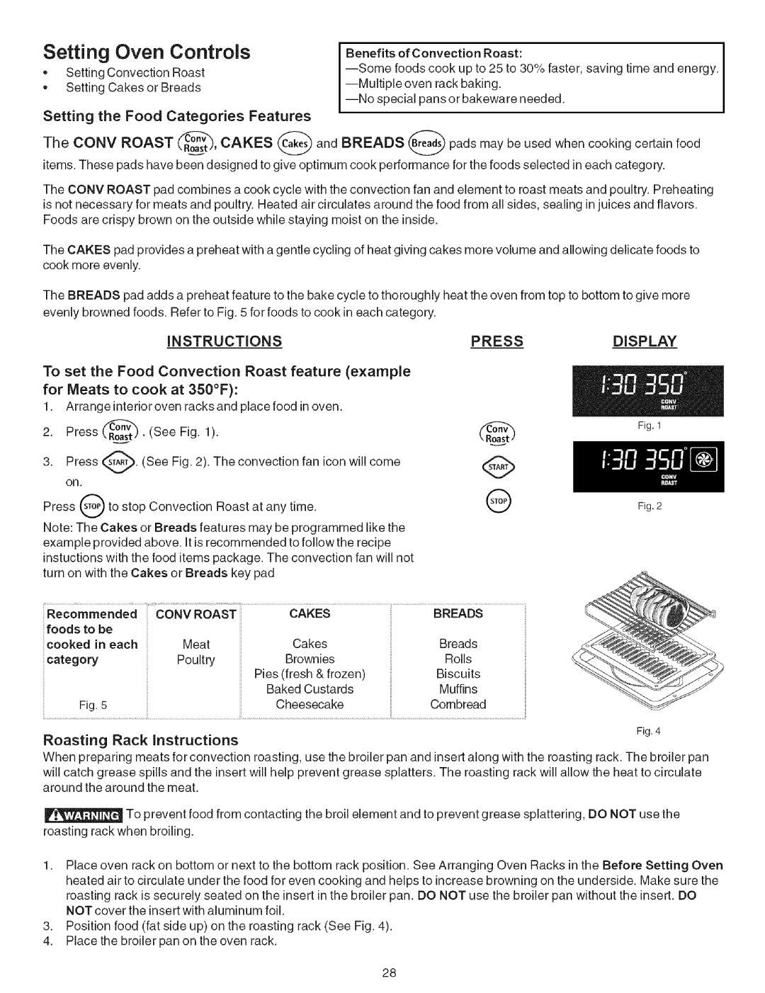 Kenmore 790.9659 manual Setting the Food Categories Features, Category 