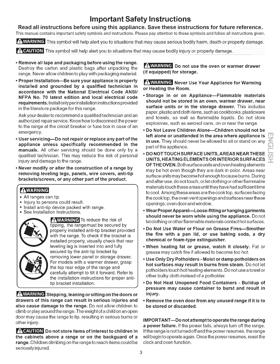 Kenmore 790.9659 manual Important Safety instructions, OVEN. Bothsurtaceunitsand oven heatingelements 