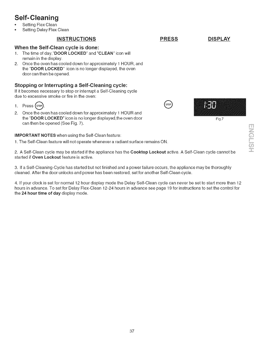 Kenmore 790.9659 manual Setting Flex Clean Setting Delay Flex Clean 