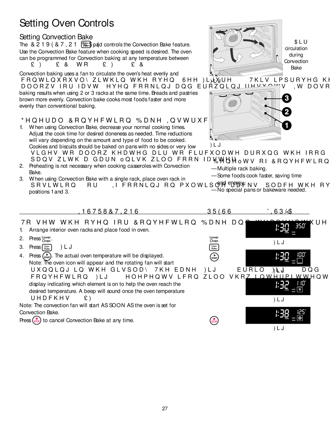 Kenmore 790.9751 manual Setting Convection Bake, General Convection Bake Instructions 