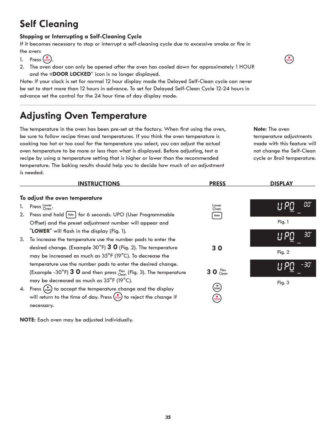 Kenmore 790.9751 manual Self Cleaning, Adjusting Oven Temperature, Stopping or Interrupting a Self-Cleaning Cycle 