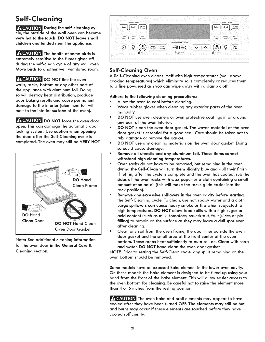 Kenmore 790.9805 manual Self-Cleaning, Self=Cleaning Oven, Do not Hand Clean, Ceanlng section 