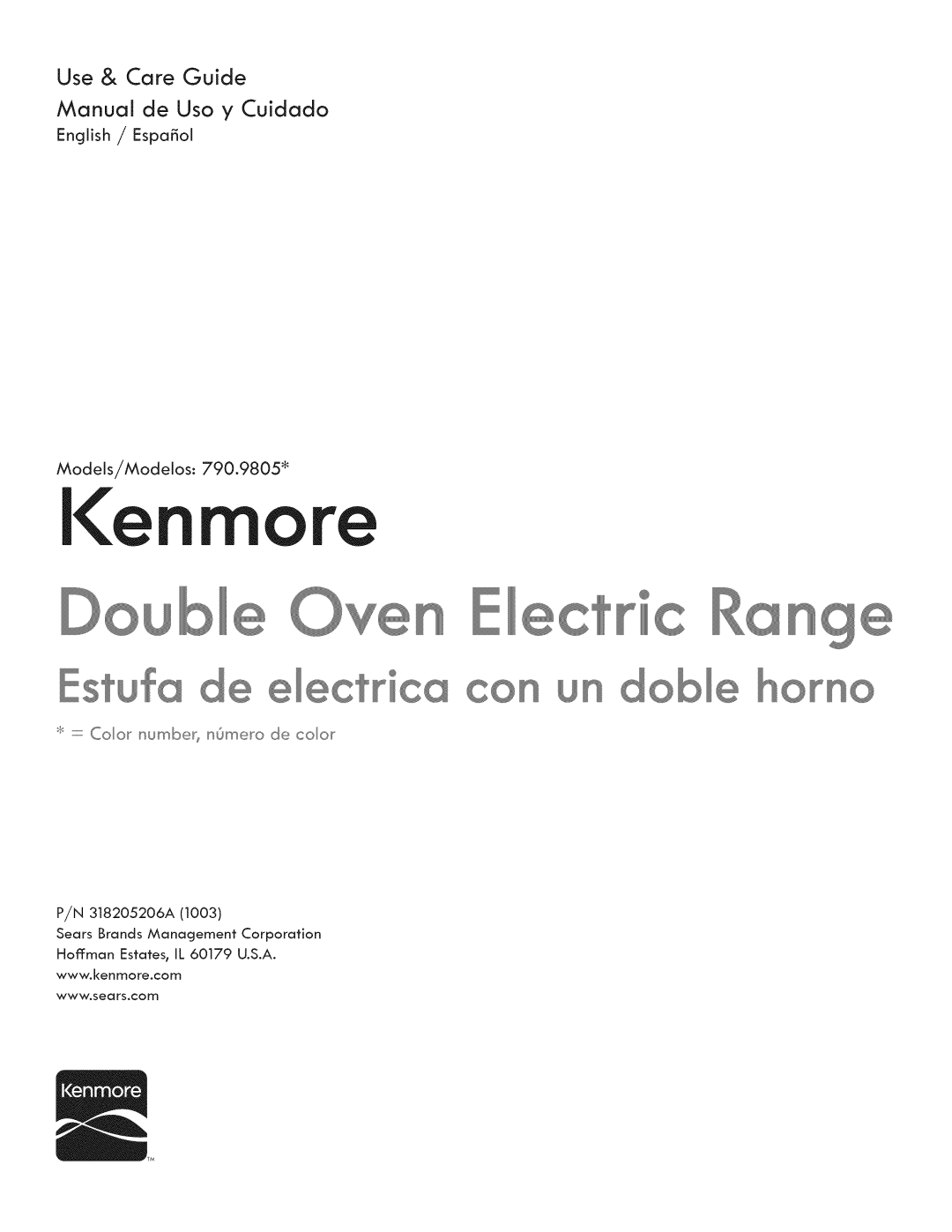 Kenmore 790.9805 manual Use & Care Guide, _orno 
