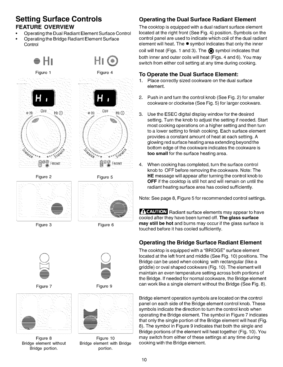 Kenmore 790.99012 manual Operating the Dual Surface Radiant Element, To Operate the Dual Surface Element 