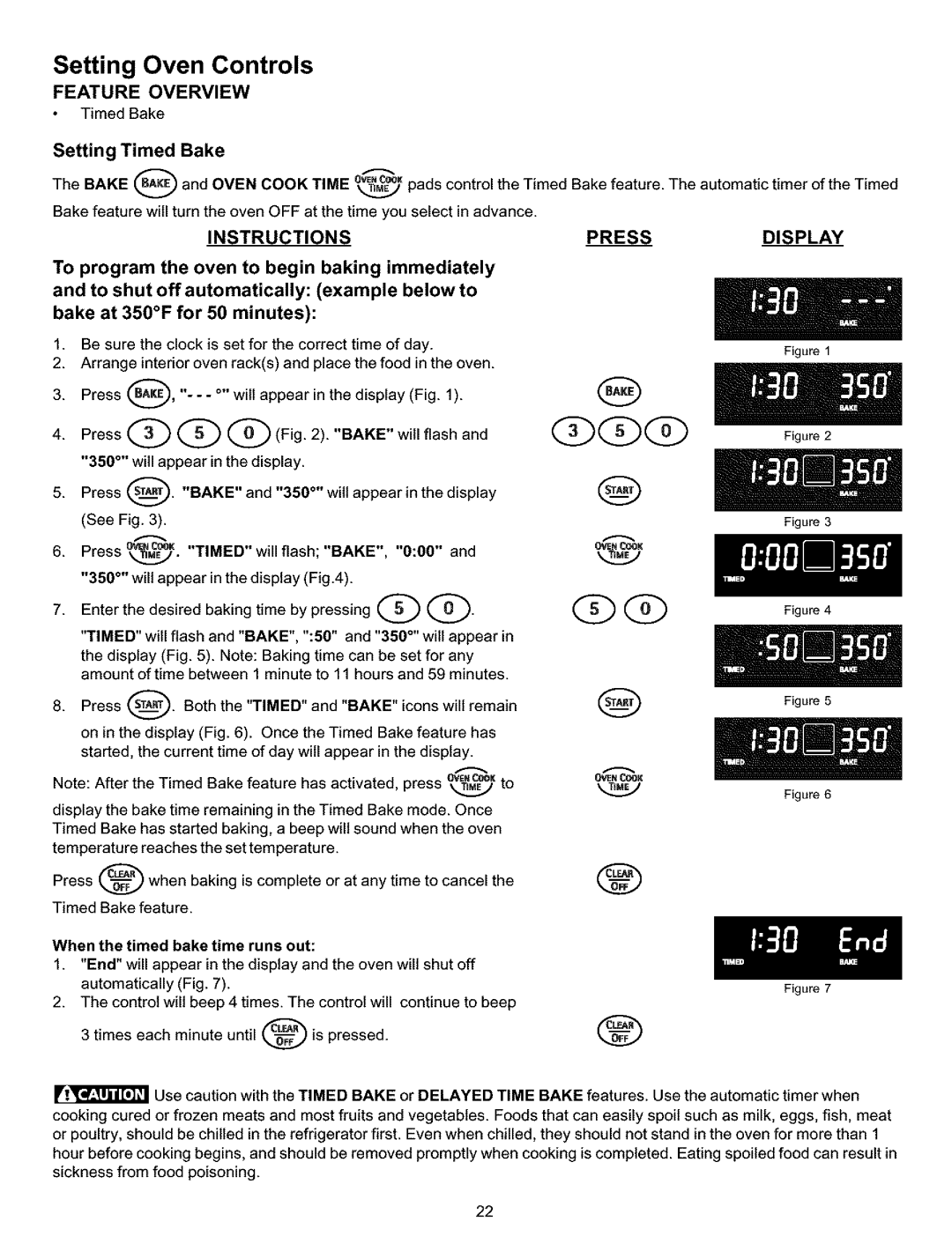 Kenmore 790.99019, 790.99013, 790.99014 manual Setting Timed Bake, When the timed bake time runs out 