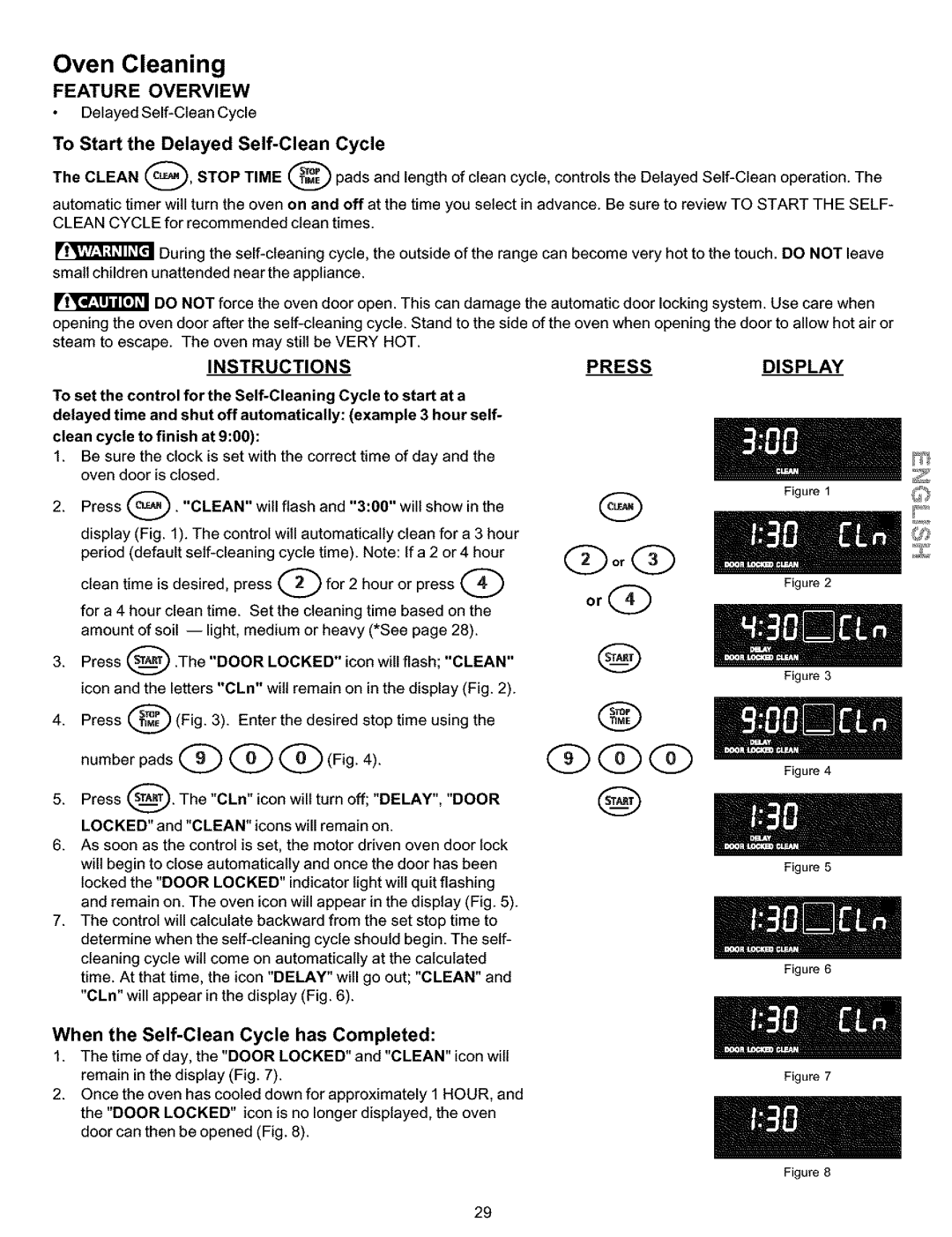 Kenmore 790.99014, 790.99013, 790.99019 manual Num0erpadsC CQ Fig, To Start the Delayed Self-Clean Cycle 