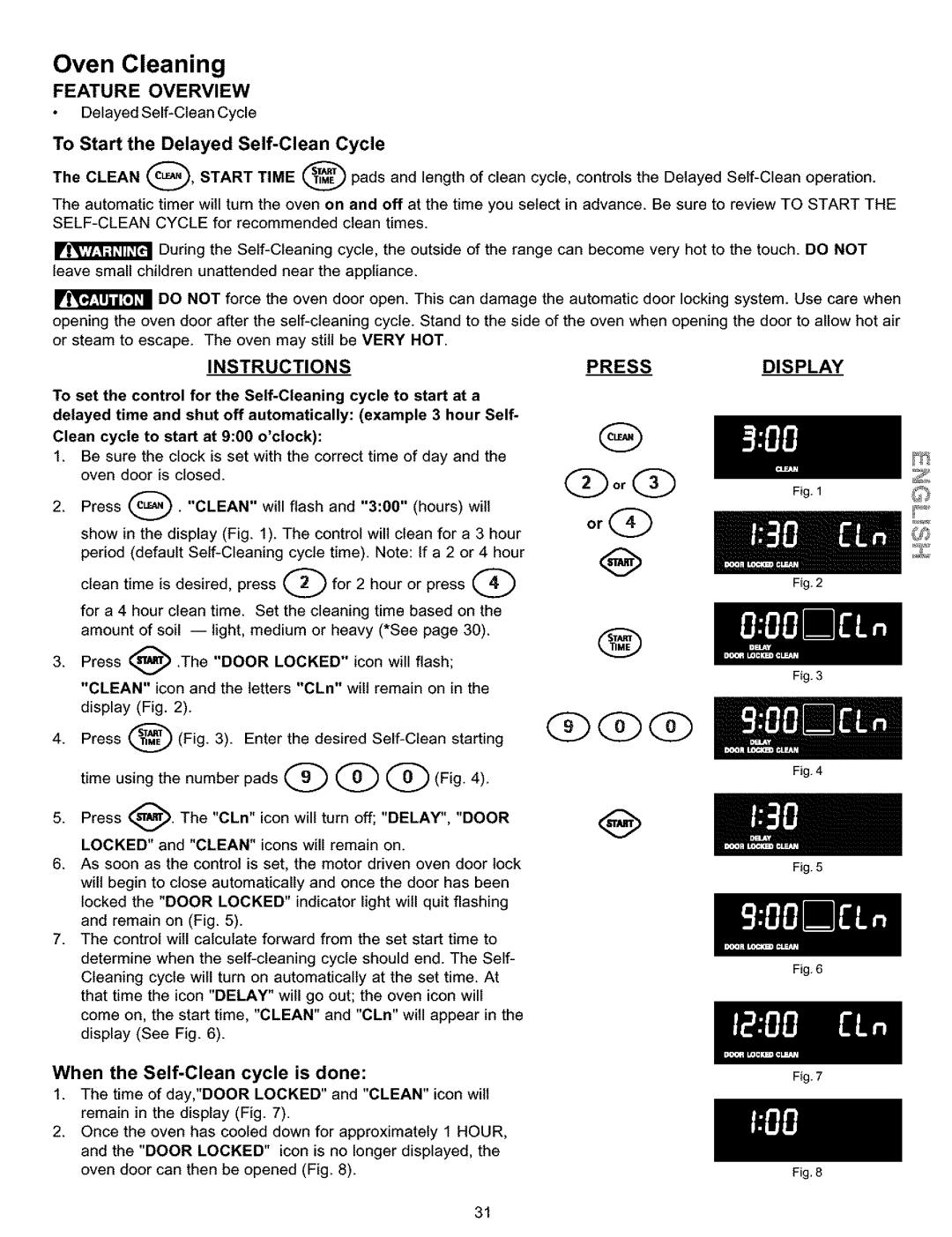 Kenmore 790.9911 manual To Start the Delayed Self-Clean Cycle, Start Time, Icon 