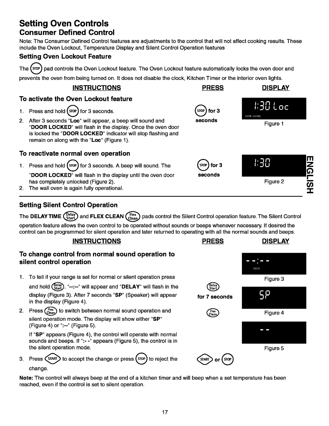 Kenmore 790.99613 manual Consumer Defined Control, Instructions Press Display 