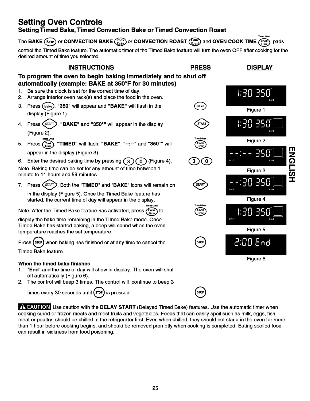 Kenmore 790.99613 manual Appear in the display Figure, When the timed bake finishes 