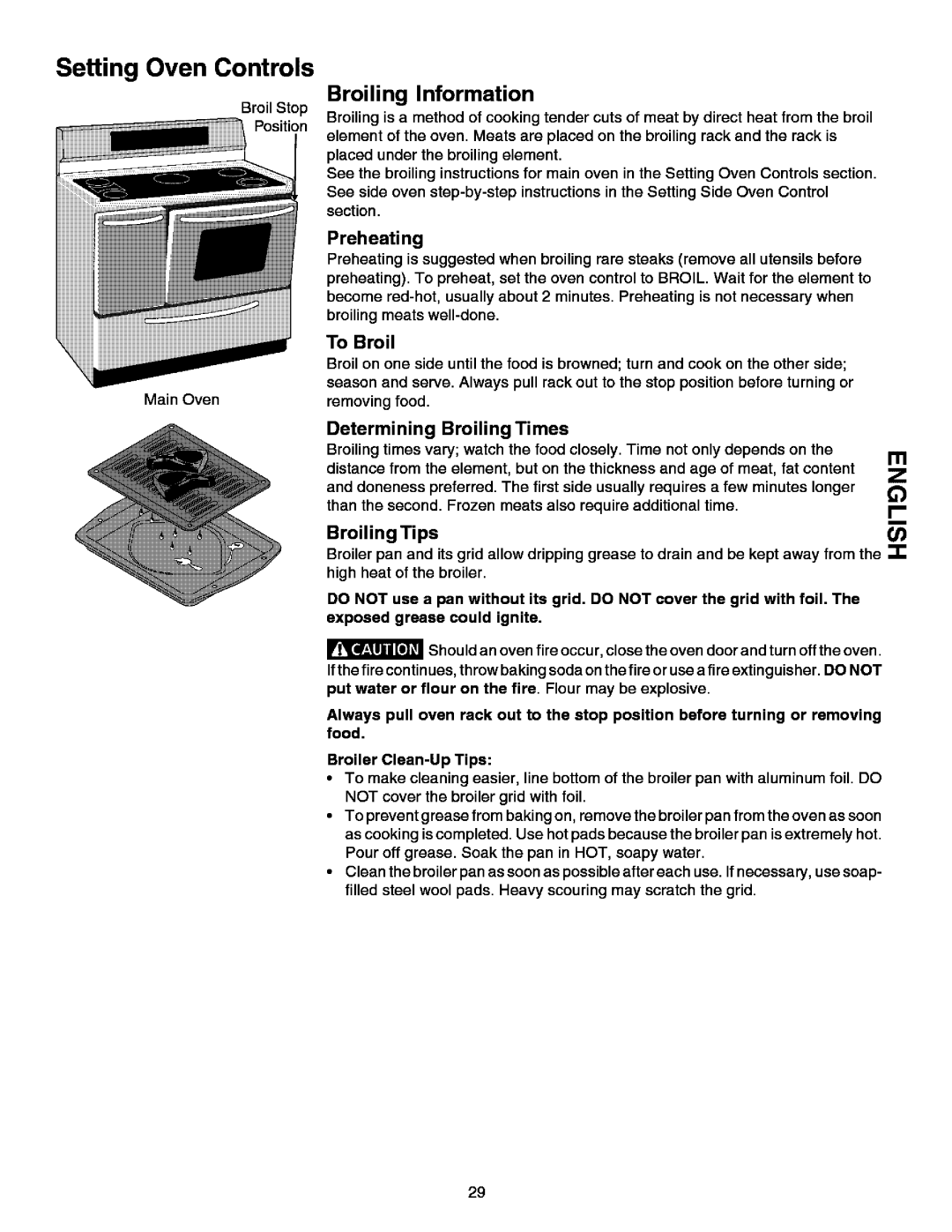 Kenmore 790.99613 manual Broiling Information, Preheating, Determining Broiling, Broiling Tips 