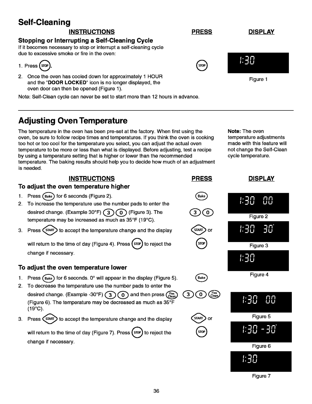 Kenmore 790.99613 Adjusting Oven Temperature, To adjust the oven temperature higher, To adjust the oven temperature lower 