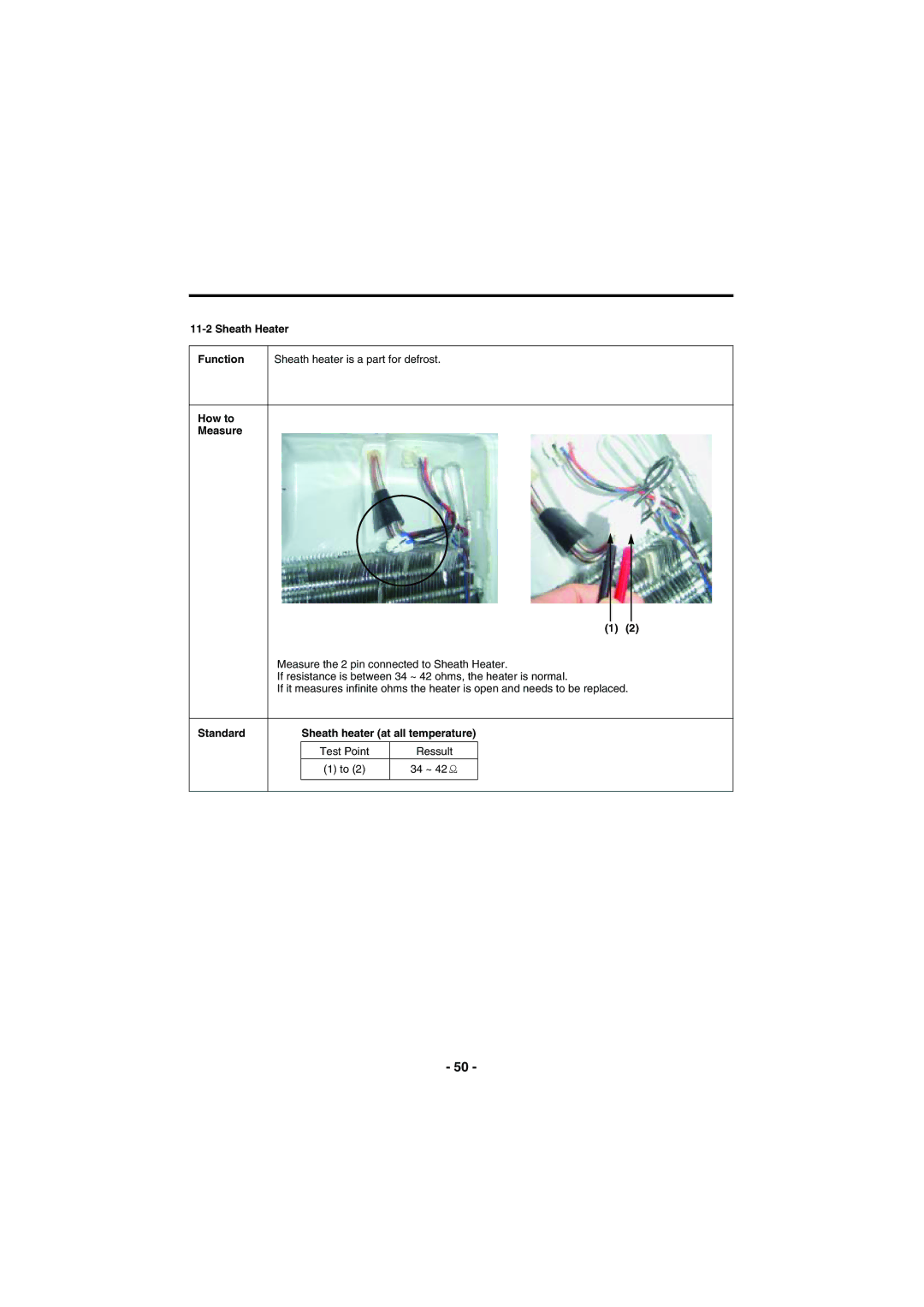 Kenmore 795-71022.010 service manual Standard, Sheath heater at all temperature 