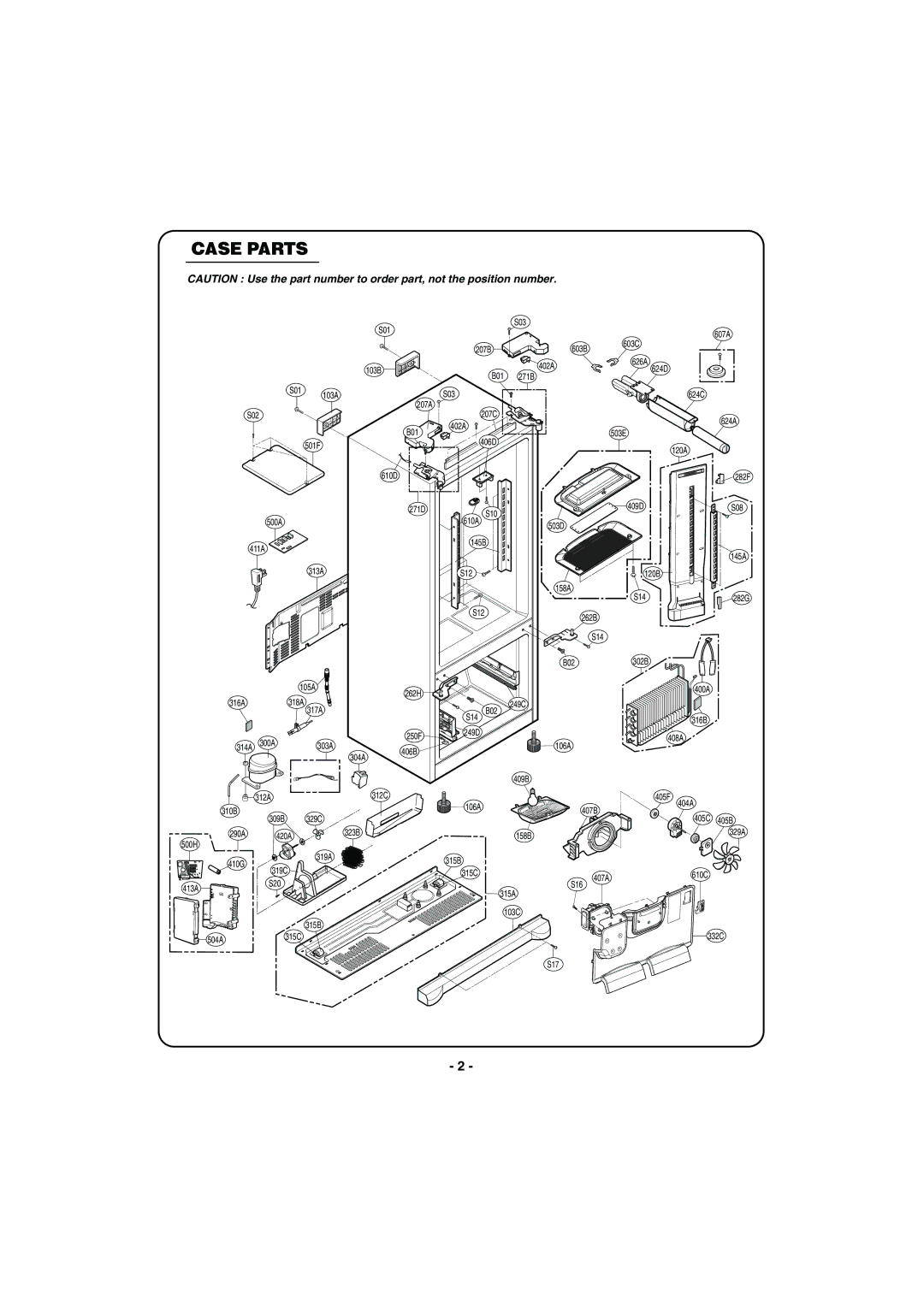 Kenmore 795-71022.010 service manual Case Parts 