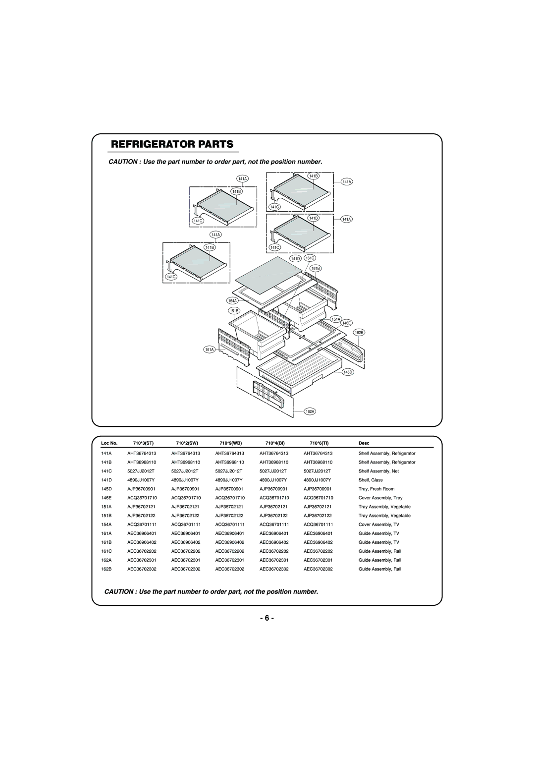 Kenmore 795-71022.010 service manual Refrigerator Parts 