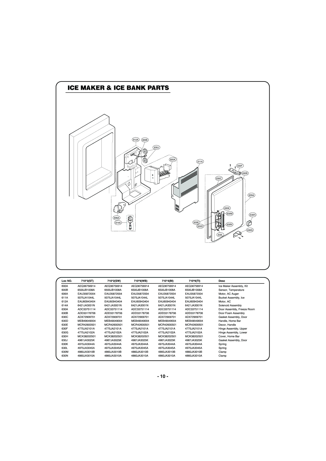 Kenmore 795-71022.010 service manual ICE Maker & ICE Bank Parts 