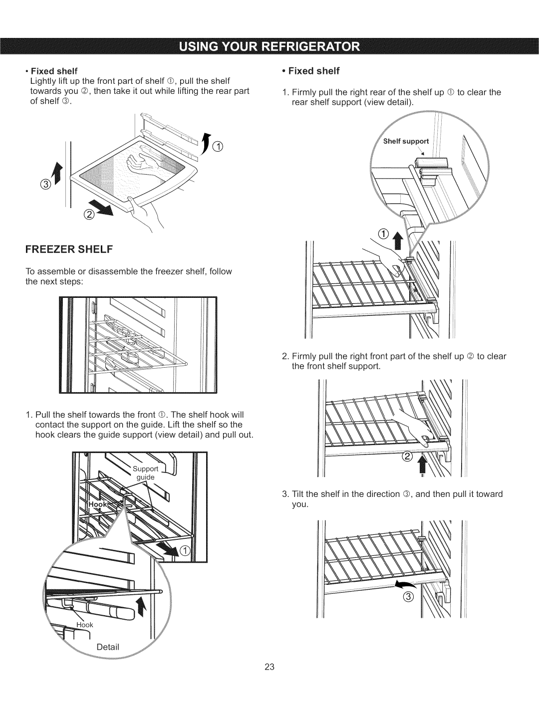 Kenmore 795.5108, 795.5107 manual Fixed shelf, Freezer Shelf 