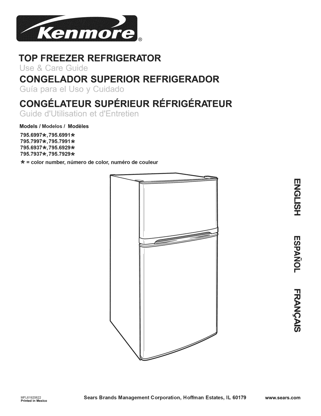 Kenmore 795.7997, 795.6991, 795.6997 manual Cn z, =11, Sears Brands Management Corporation, Hoffman Estates, IL 