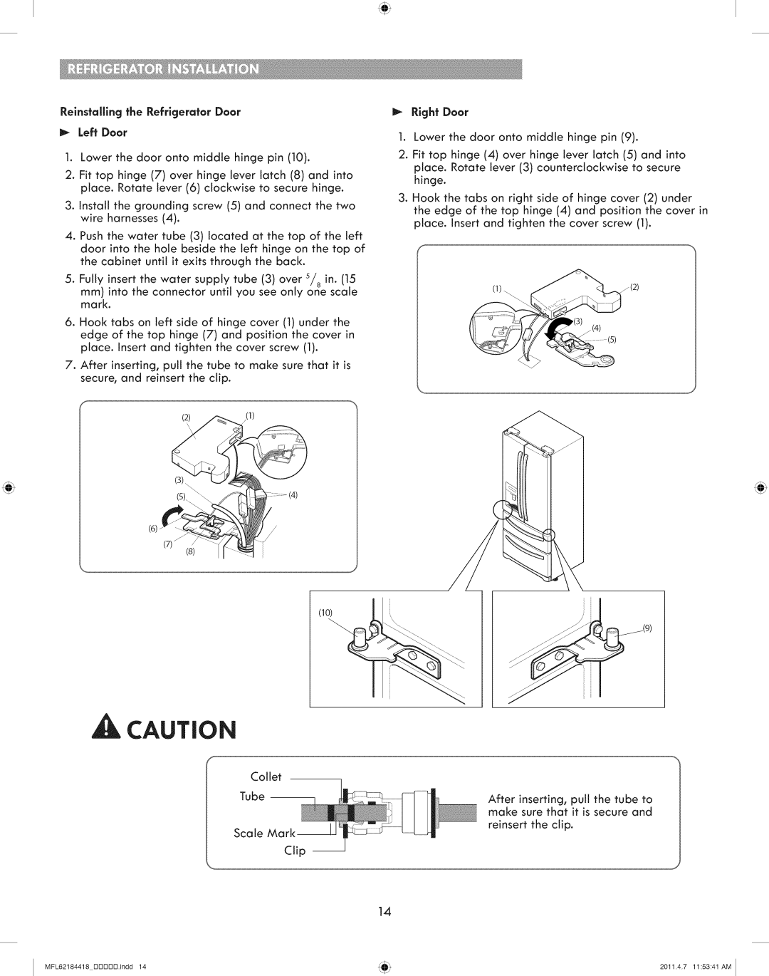 Kenmore 795.7109 manual Left Door 