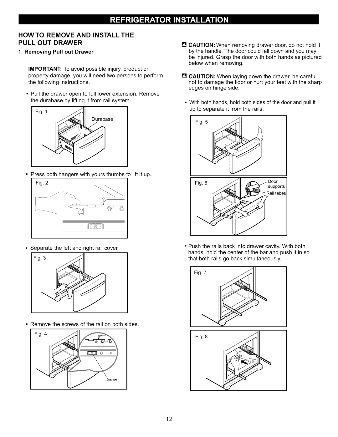 Kenmore 795.7130-K manual HOW to Remove and Install the Pull OUT Drawer, Removing Pull out Drawer 