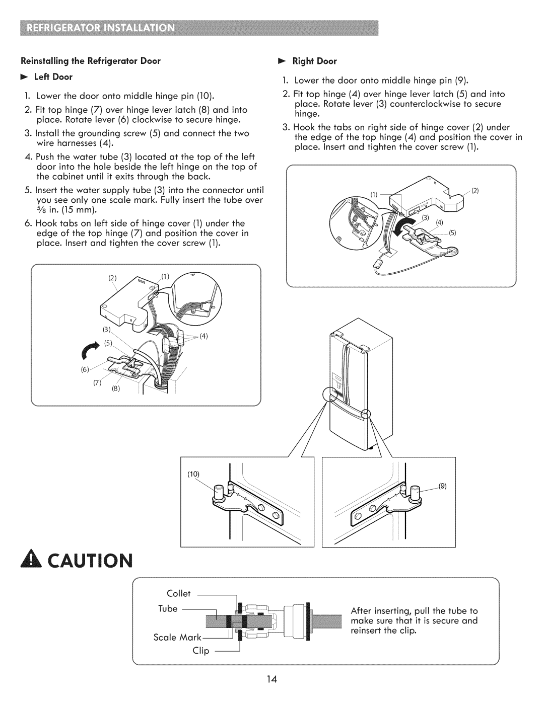 Kenmore 795.7205 manual Left Door, Right Door 