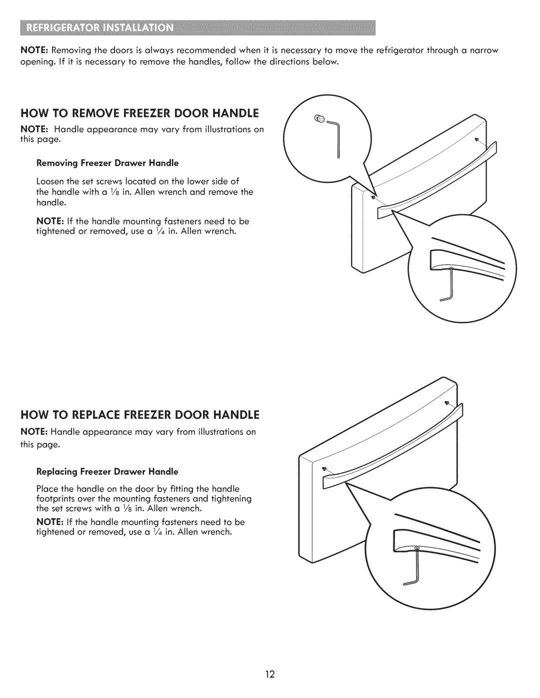 Kenmore 795.7205 How To Remove Freezer Door Handle, How To Replace Freezer Door Handle, Removing Freezer Drawer Handle 