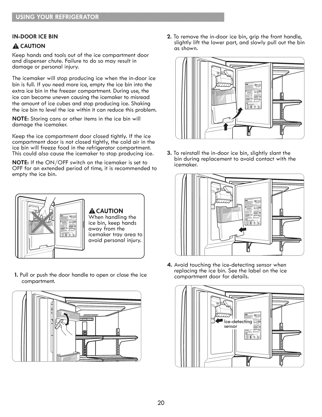 Kenmore 795.7205 manual A. Caution 