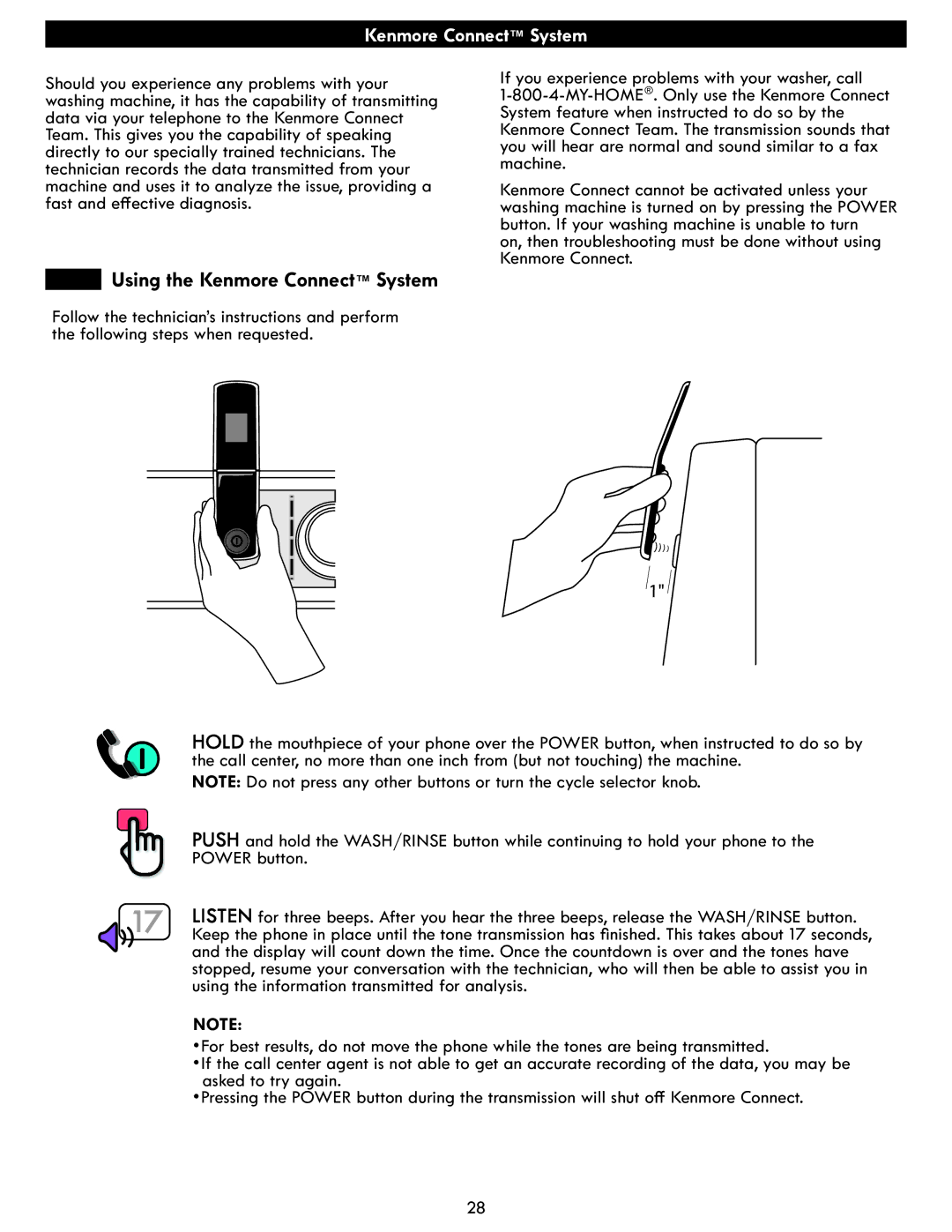 Kenmore 796.4172# manual Using the Kenmore Connect System 