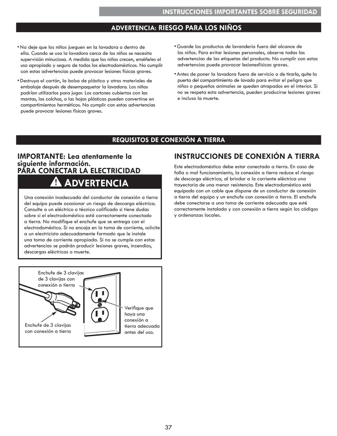 Kenmore 796.4172# manual Advertencia 