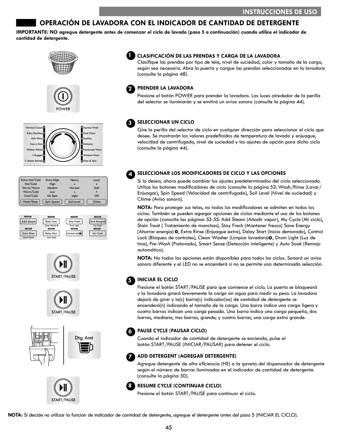 Kenmore 796.4172# manual Clasificación DE LAS Prendas Y Carga DE LA Lavadora, Prender LA Lavadora, Seleccionar UN Ciclo 