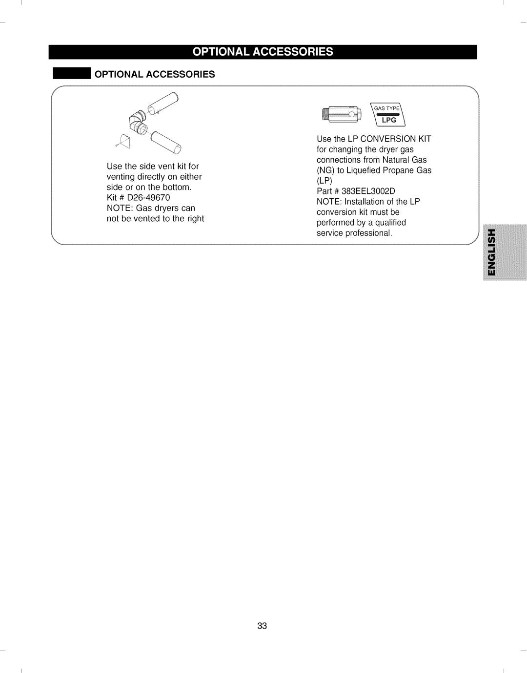 Kenmore 796.7927#, 796.6927# manual Optional Accessories 