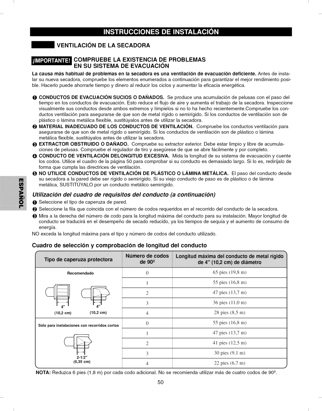 Kenmore 796.6927#, 796.7927# manual Ventilacion DE LA Secadora 