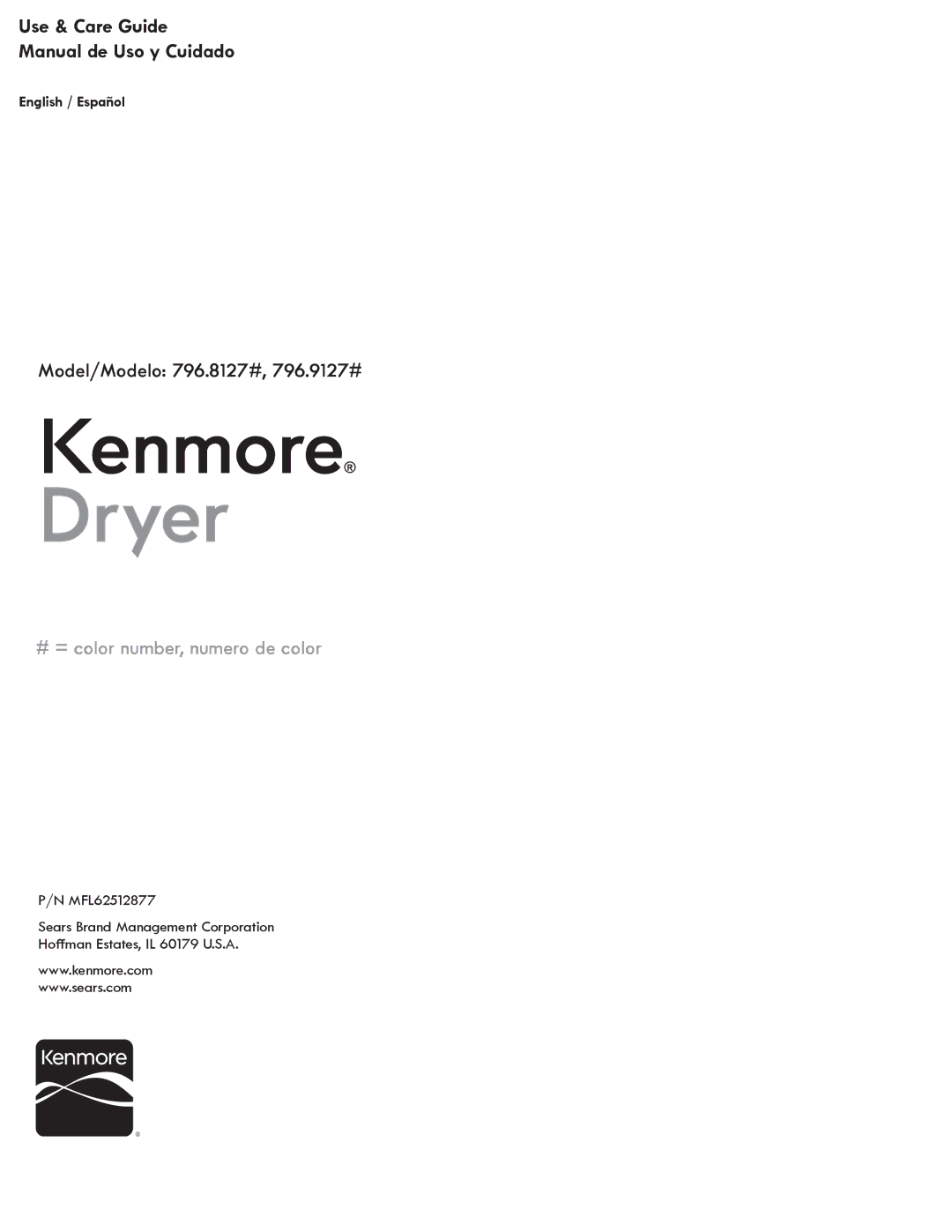 Kenmore 796.8127# manual Dryer 