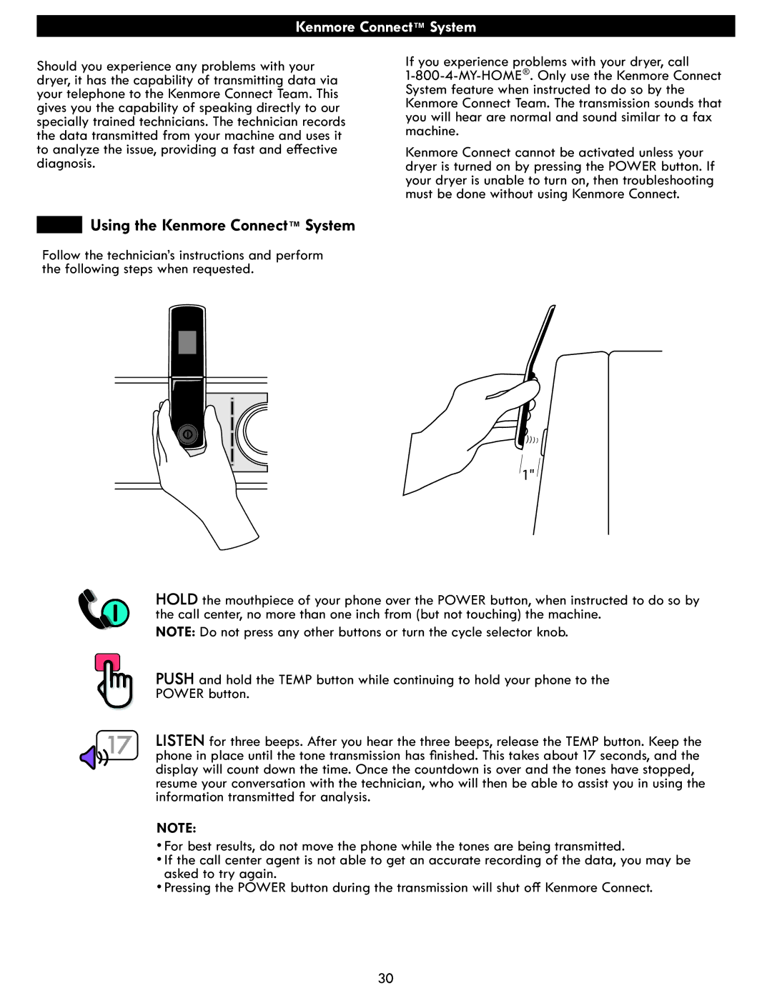 Kenmore 796.8172 manual Using the Kenmore Connect System 