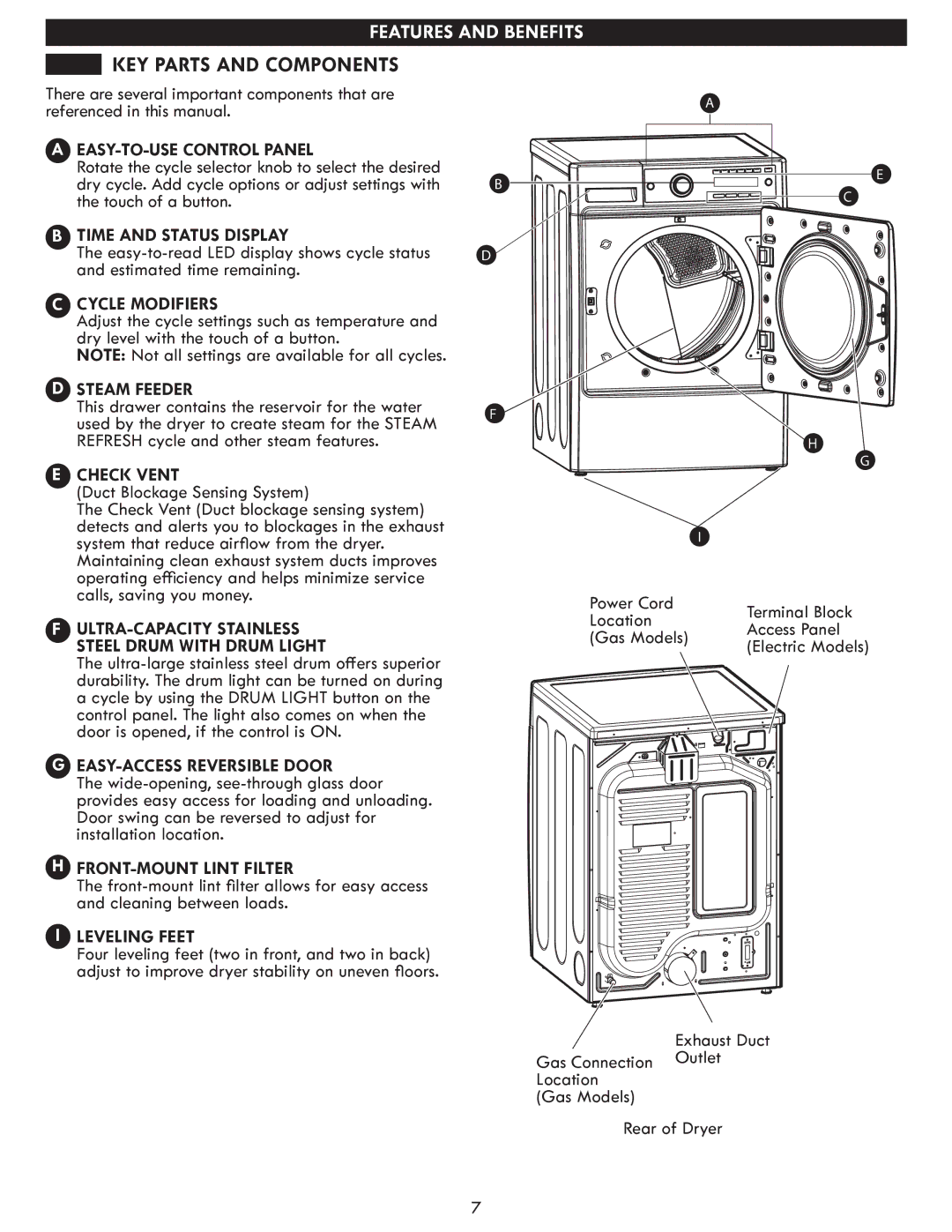 Kenmore 796. 8147#, 796.9147# manual KEY Parts and Components 