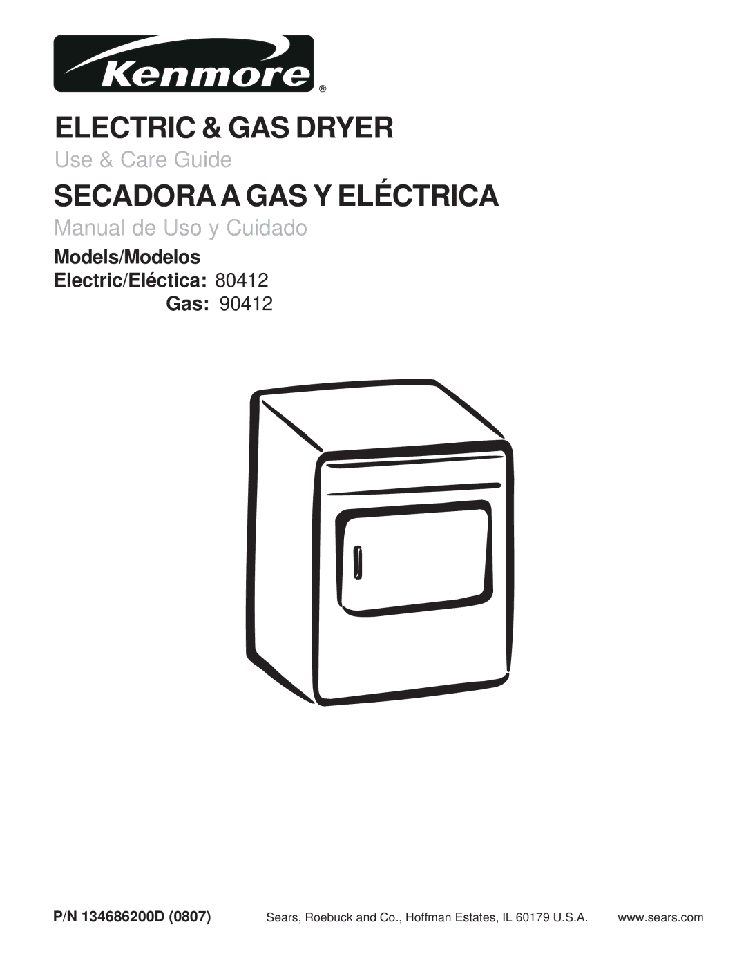 Kenmore 80412 manual Secadora a GAS Y Eléctrica, Models/Modelos Electric/Eléctica Gas 